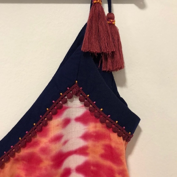 Onda de Mar Tie Dye Top with Tassels Size M - Picture 5 of 11